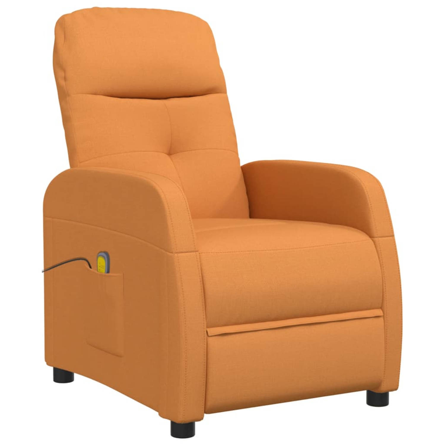 The Living Store Massagestoel stof donkergeel - Fauteuil