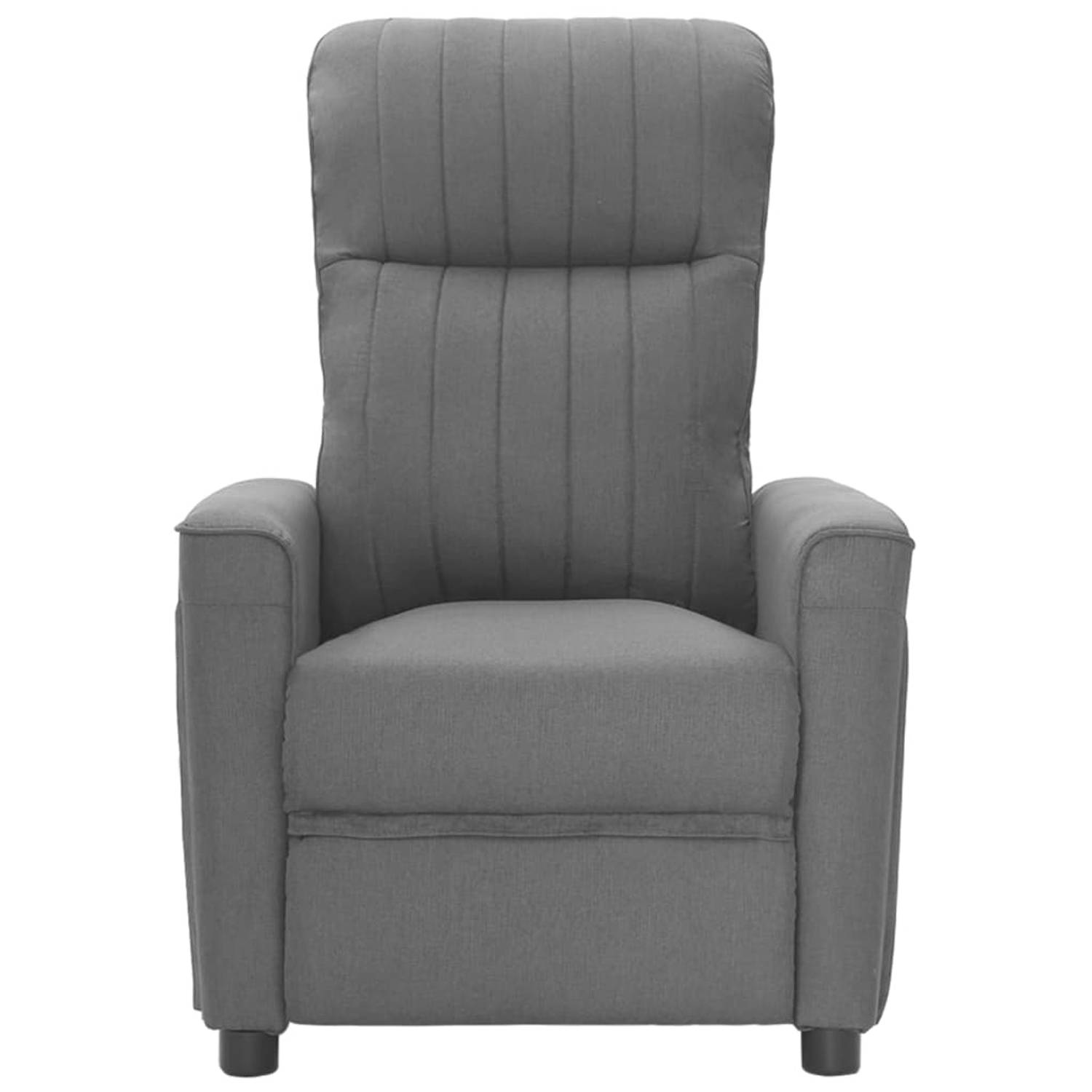 The Living Store Fauteuil verstelbaar stof lichtgrijs - Fauteuil