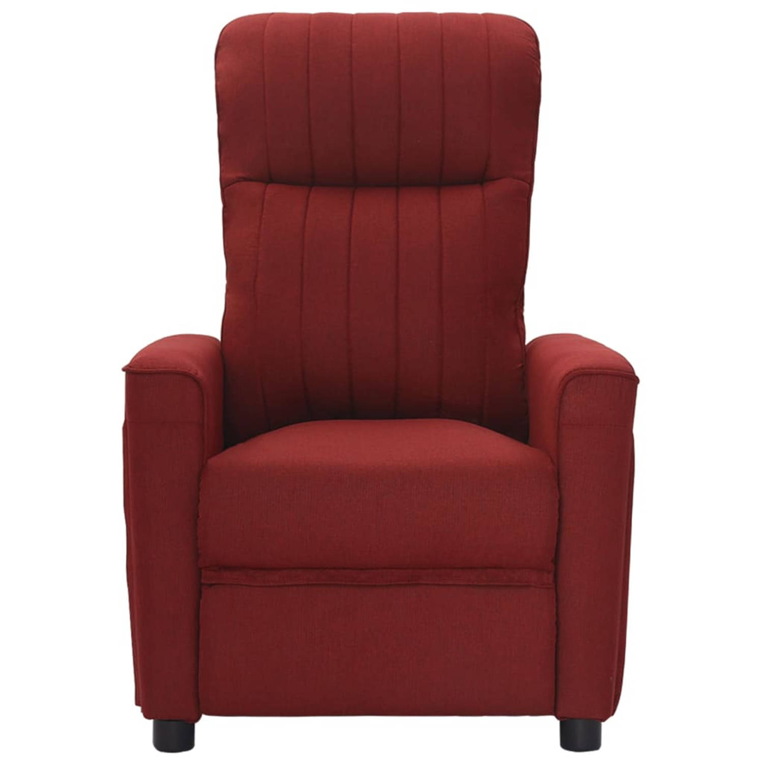 The Living Store Fauteuil verstelbaar stof wijnrood - Fauteuil