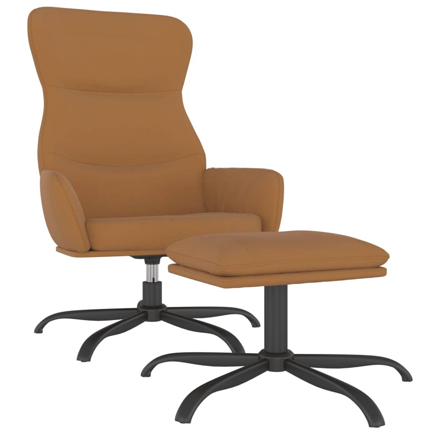 The Living Store Relaxstoel - Taupe - 70 x 77 x 94 cm - Comfortabele stoel met voetenbank