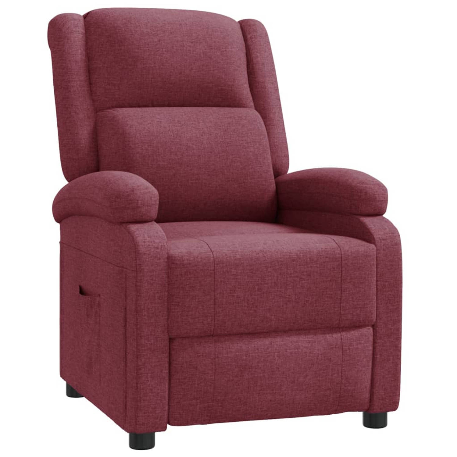 The Living Store Fauteuil verstelbaar stof wijnrood - Fauteuil