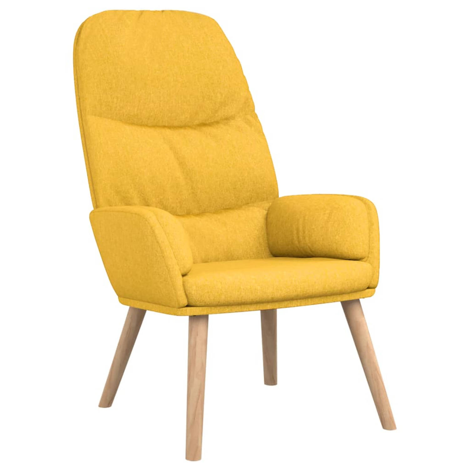 The Living Store Relaxstoel stof mosterdgeel Fauteuil