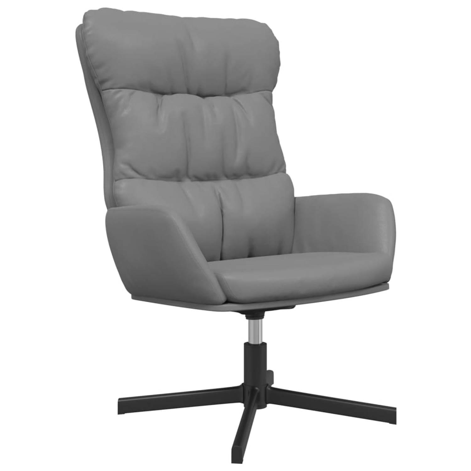 The Living Store Relaxstoel kunstleer antracietgrijs - Fauteuil