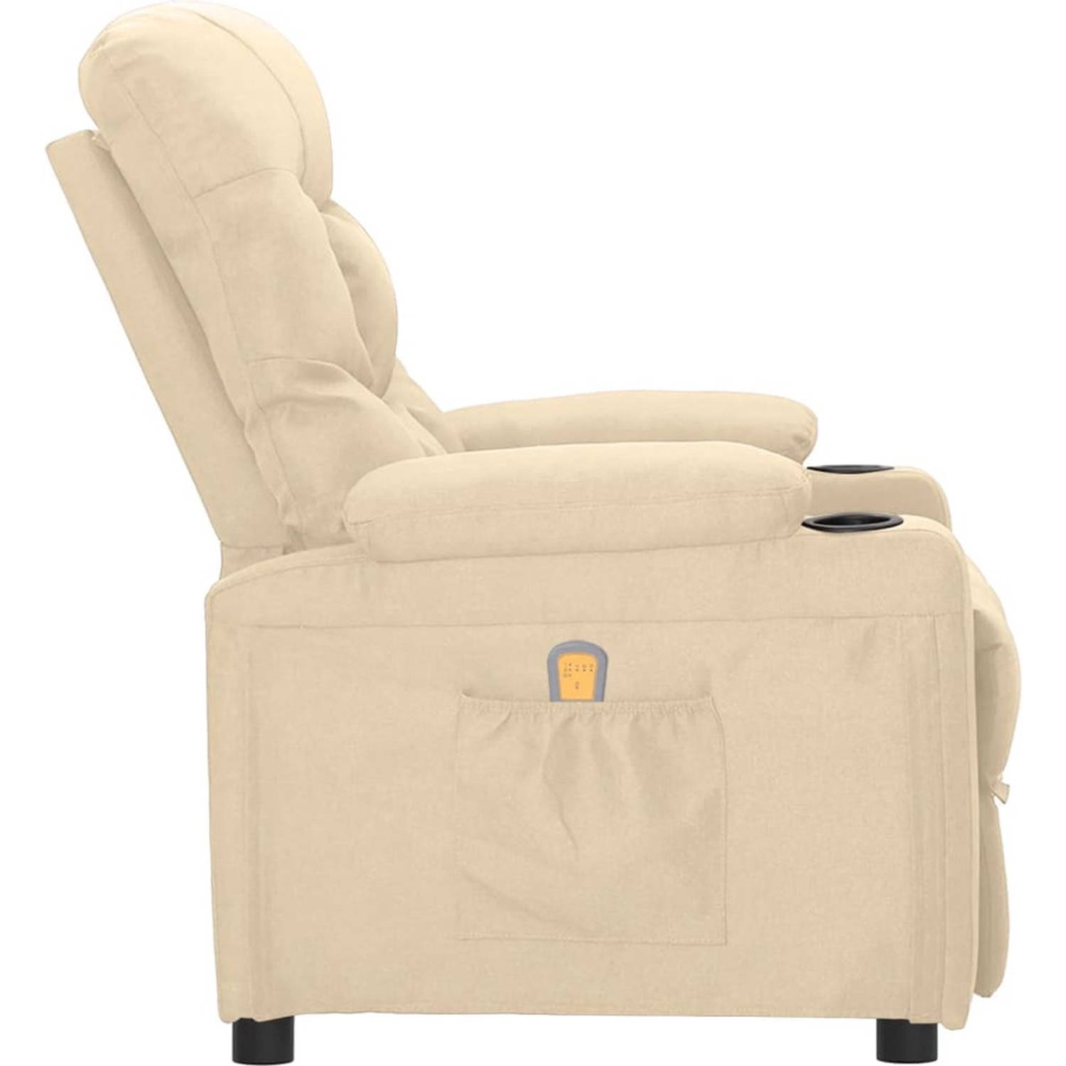 The Living Store Massagefauteuil - Verstelbaar - 6-punts massage - Crème - 75x93x104.5 cm