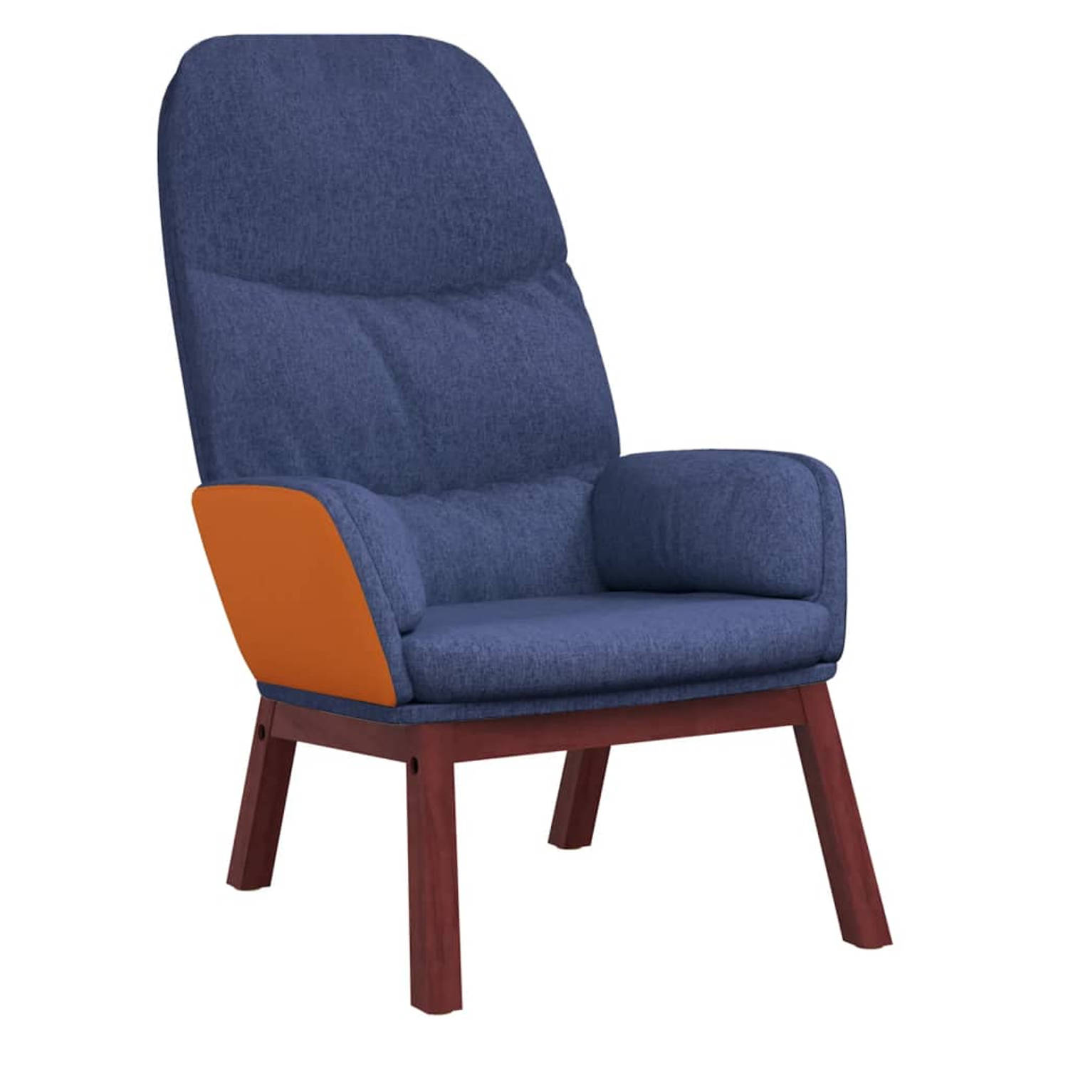 The Living Store Relaxstoel stof blauw - Fauteuil