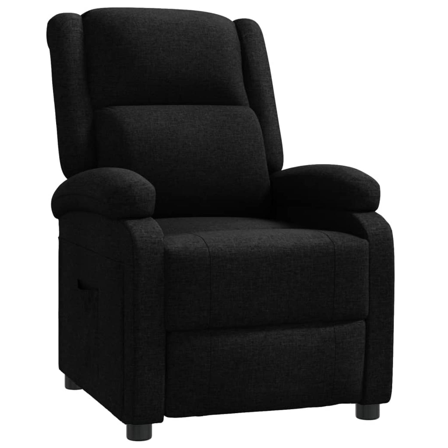 The Living Store Verstelbare stoel - Stof - 70 x 89.5 x 99 cm - Zwart