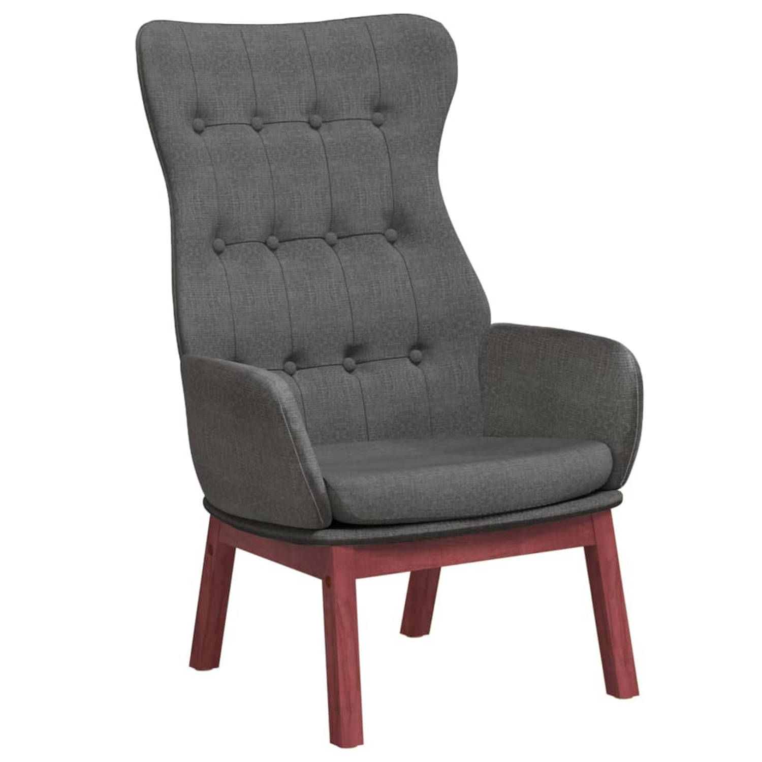 The Living Store Fauteuil Relax - Donkergrijs - 70 x 77 x 94 cm - Gevoerd