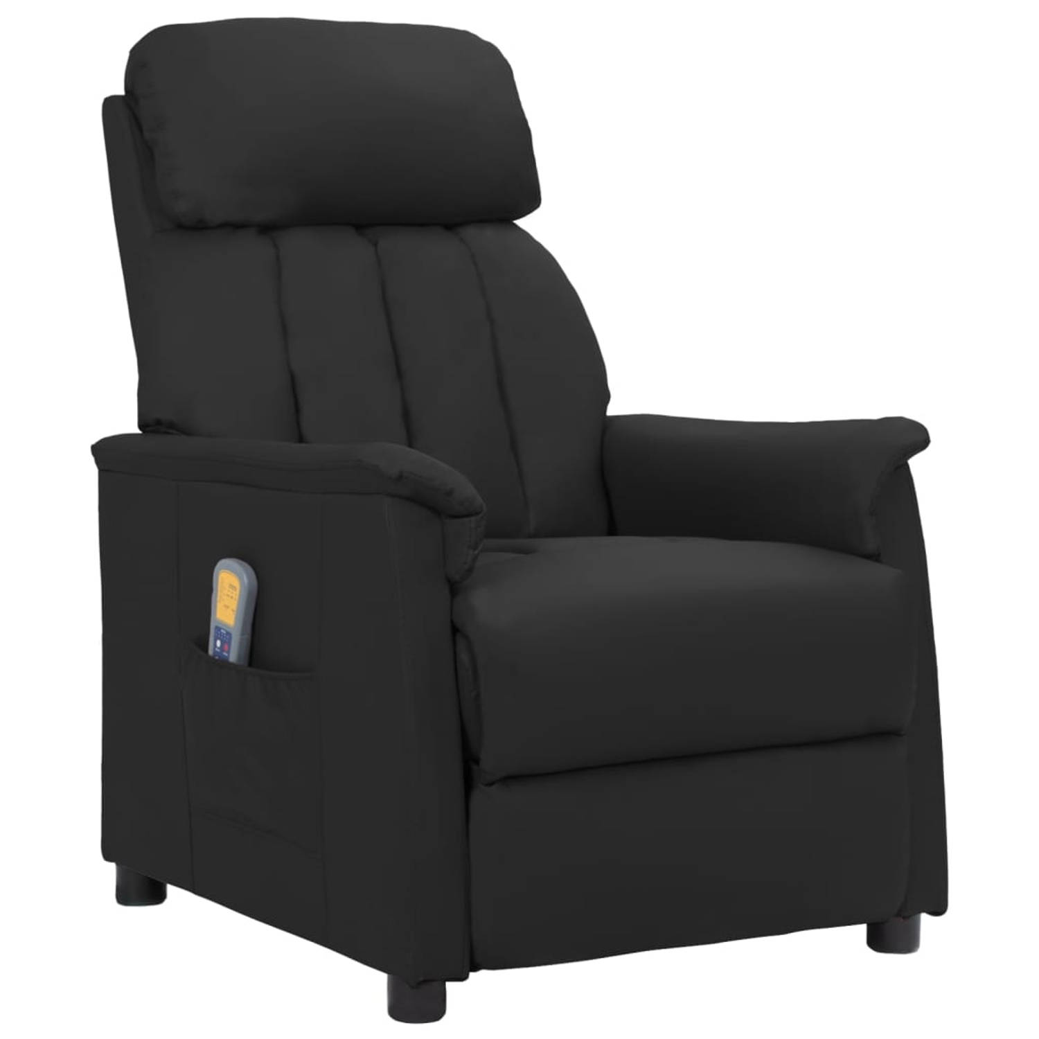 The Living Store Sta-op-massagestoel kunstleer zwart - Fauteuil