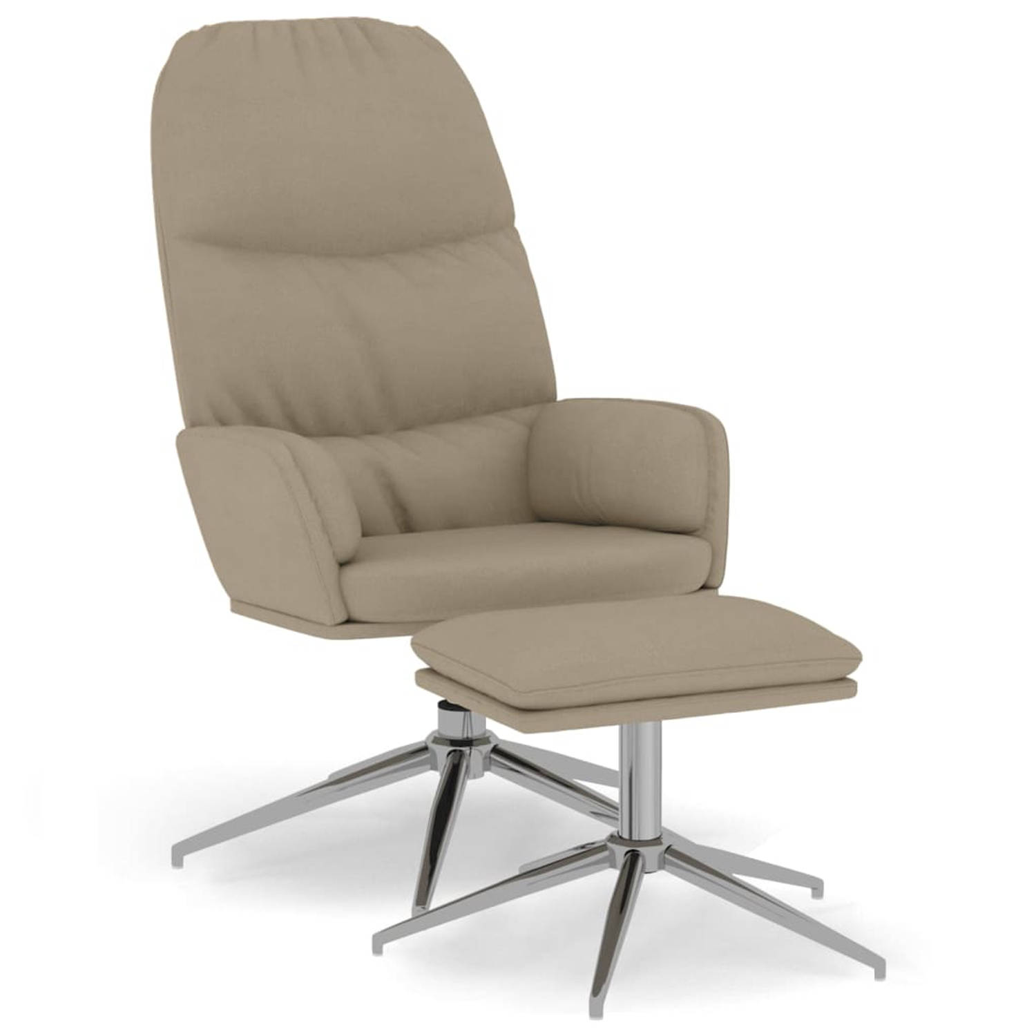 The Living Store Relaxstoel in lichtgrijs - 70x77x98 cm - 360 graden draaibaar