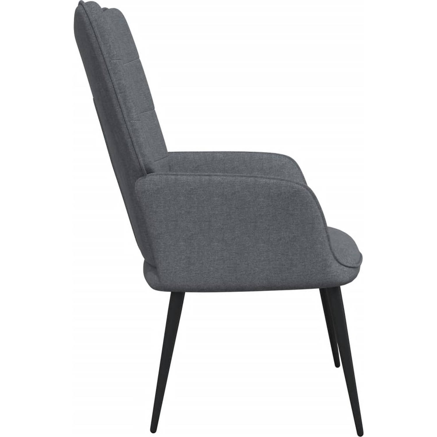 The Living Store Relaxstoel - Comfort - Stoelen - 61x70x96.5 cm - Donkergrijs