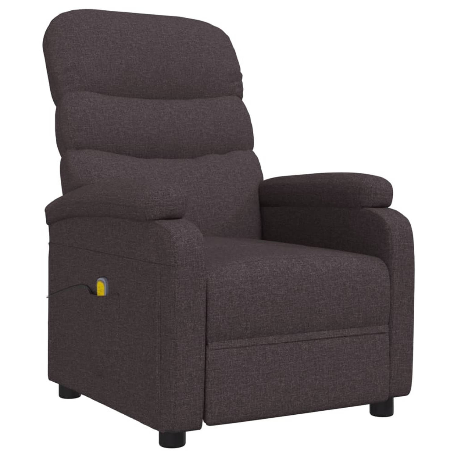 The Living Store Massagestoel stof donkerbruin - Fauteuil