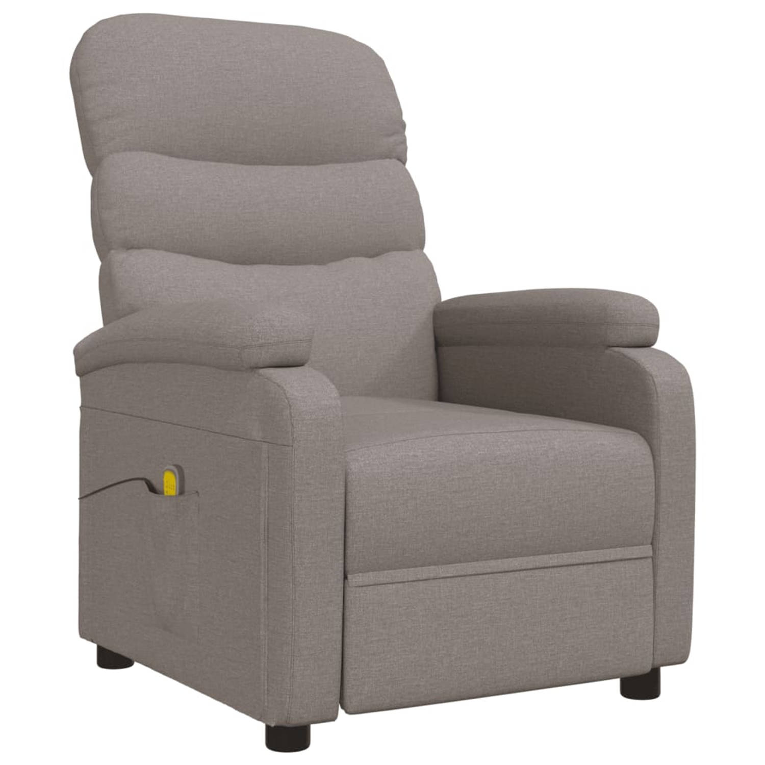 The Living Store Massagestoel stof taupe - Fauteuil