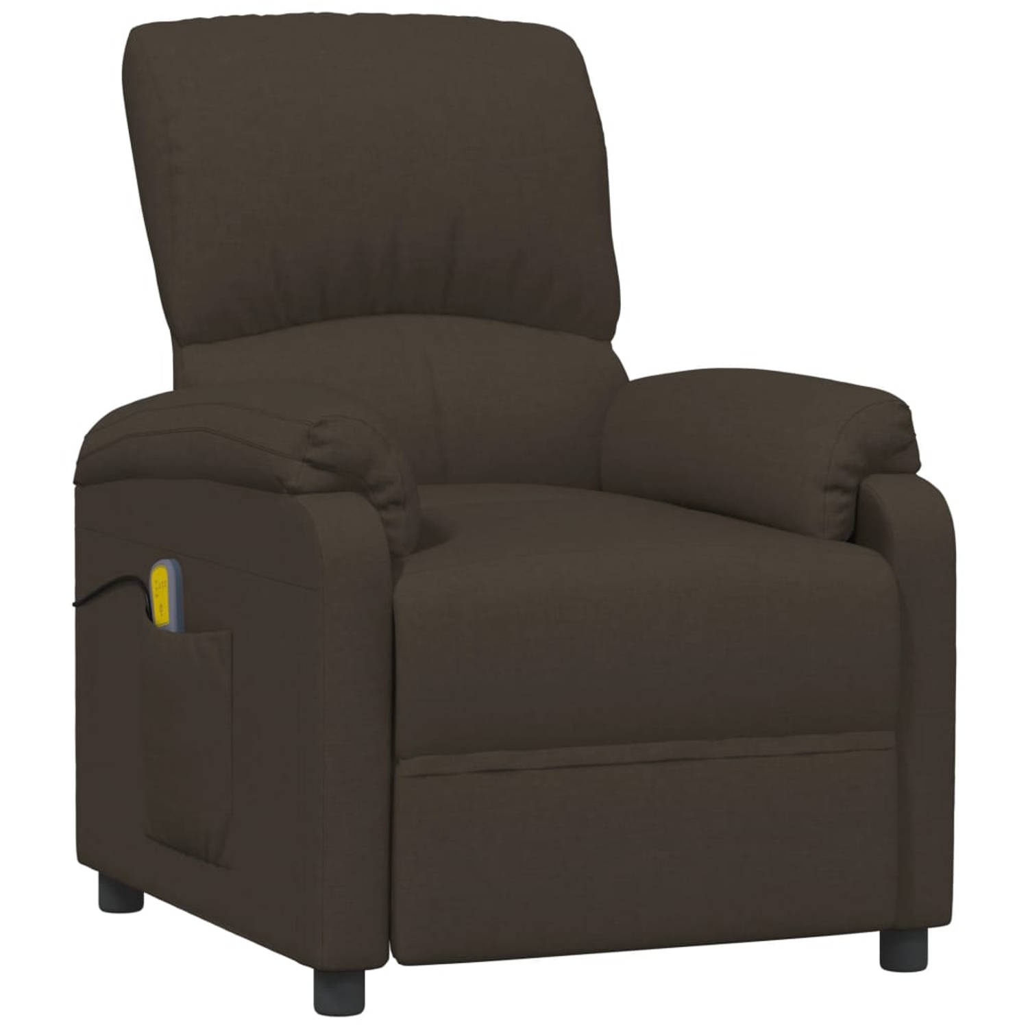 The Living Store Massagestoel stof donkerbruin - Fauteuil