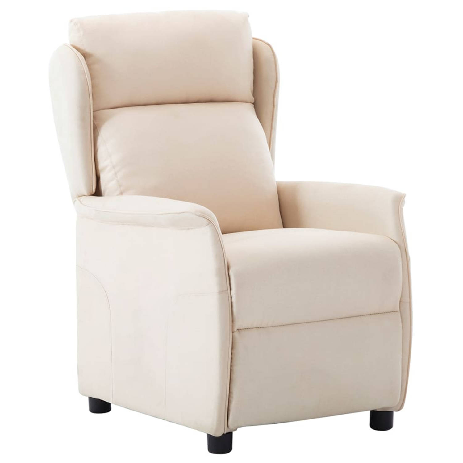 The Living Store Relaxfauteuil Elektrisch Verstelbaar - Crème - 68 x 98 x 100 cm - Stof en Ijzer