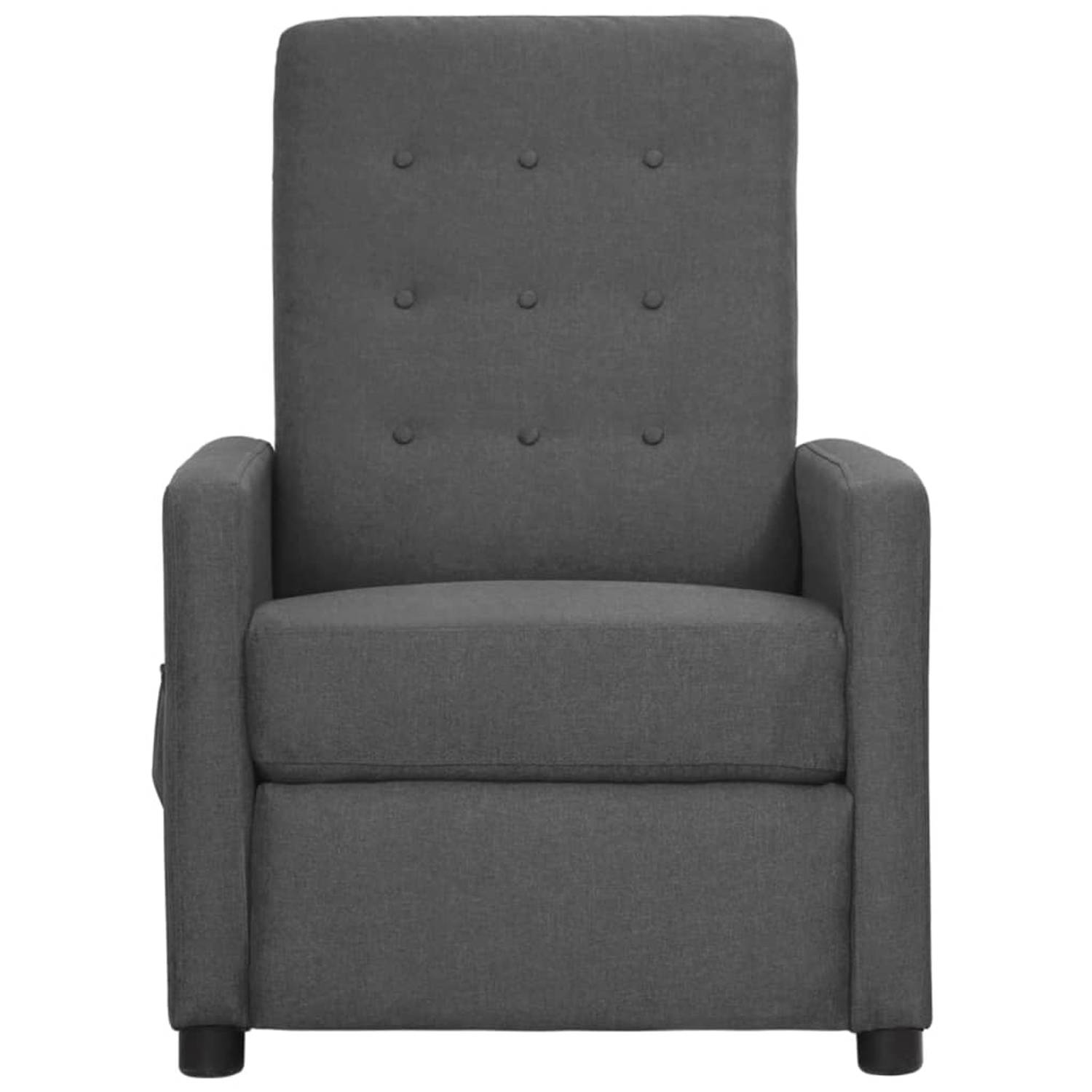 The Living Store Fauteuil verstelbaar stof lichtgrijs - Fauteuil