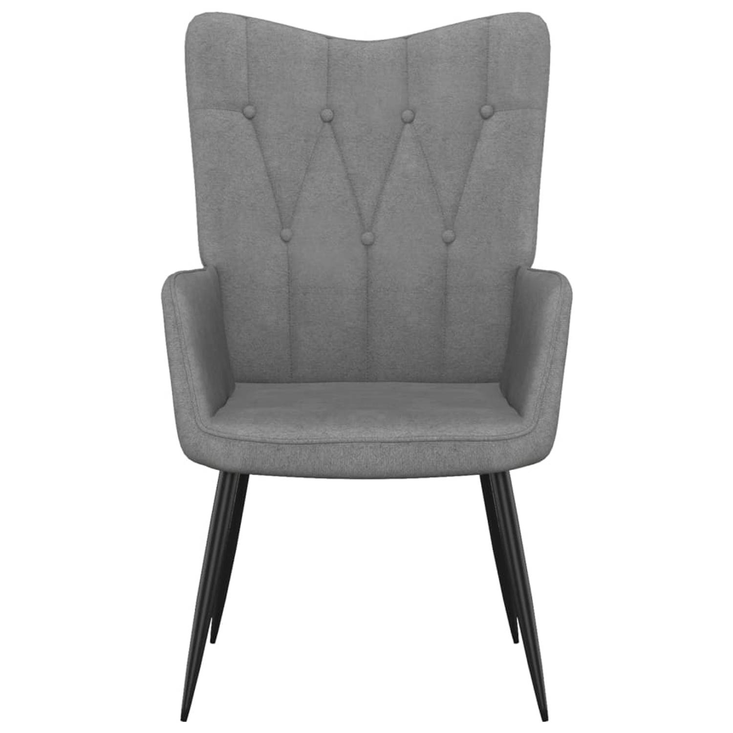The Living Store Relaxstoel stof donkergrijs - Fauteuil