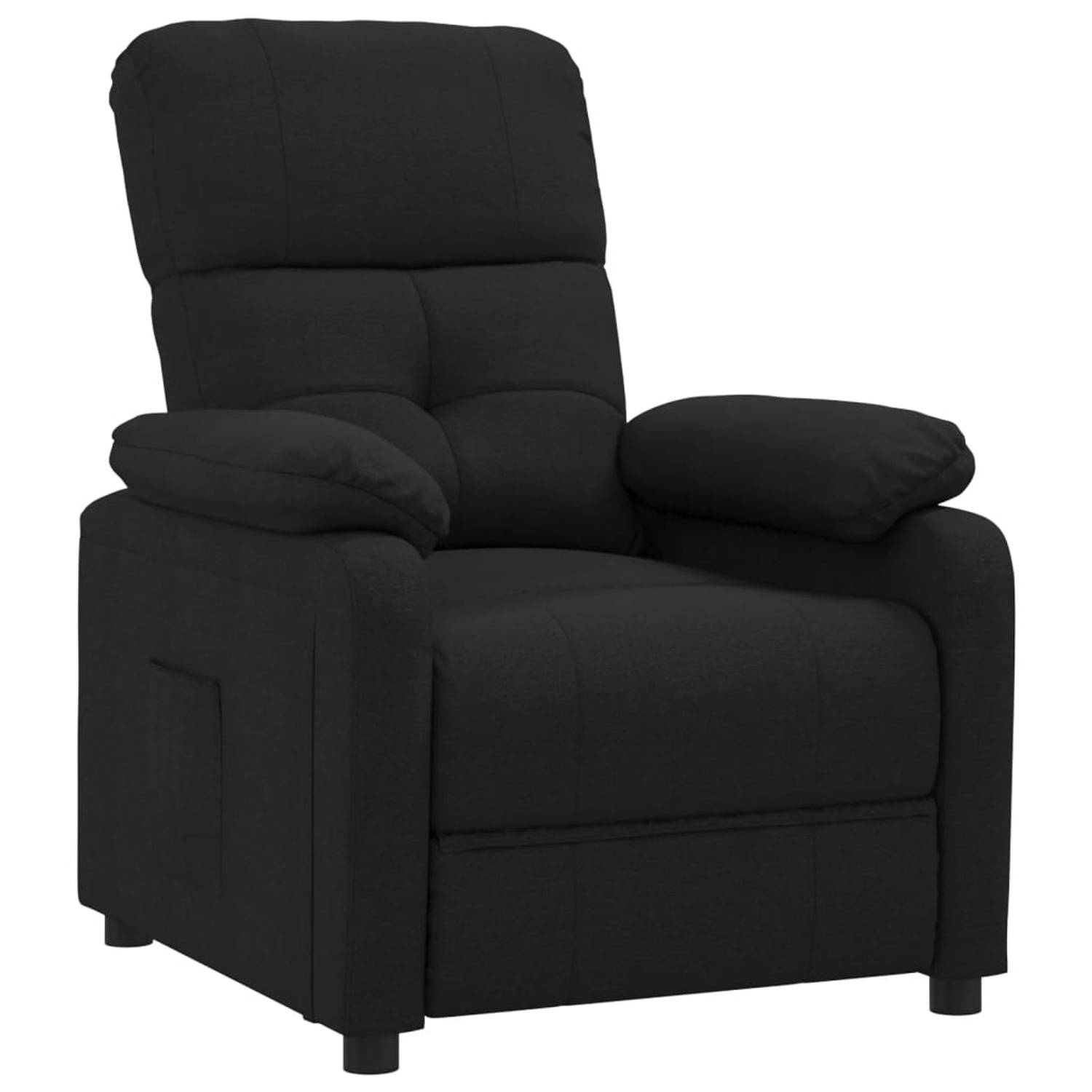 The Living Store Leunstoel stof zwart - Fauteuil