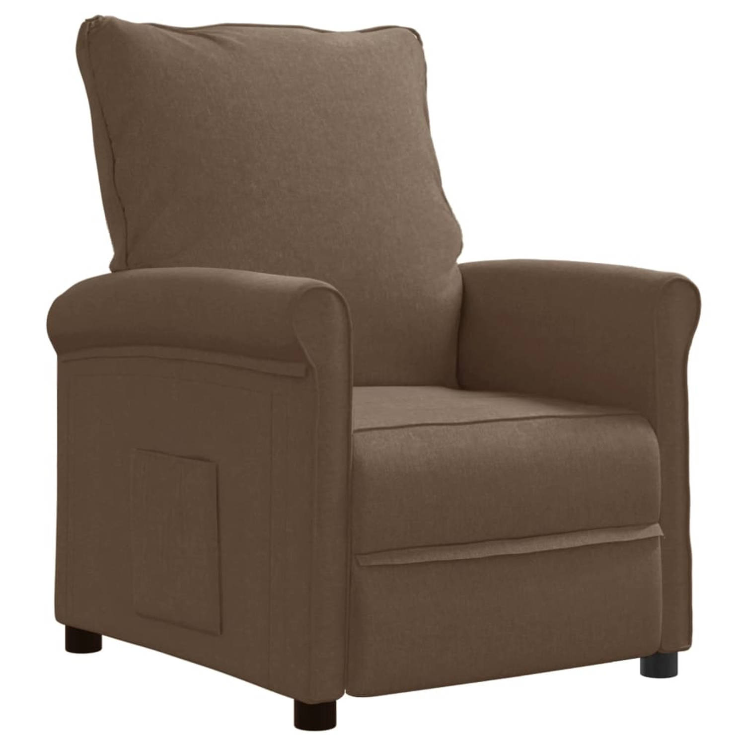 The Living Store Televisiefauteuil stof bruin - Fauteuil