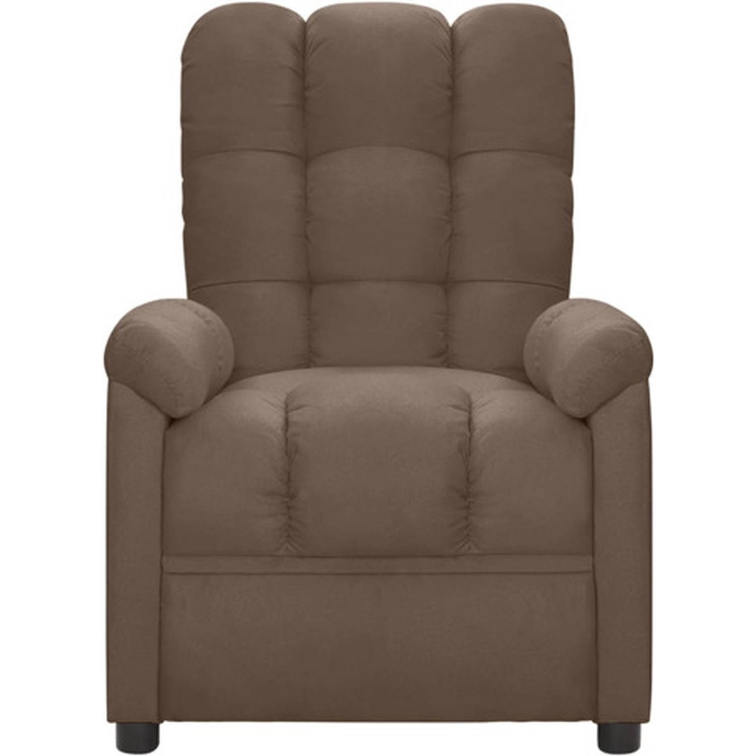 The Living Store Verstelbare Stoel - Fauteuil - Stof - IJzeren frame - Taupe - 74 x 99 x 102 cm