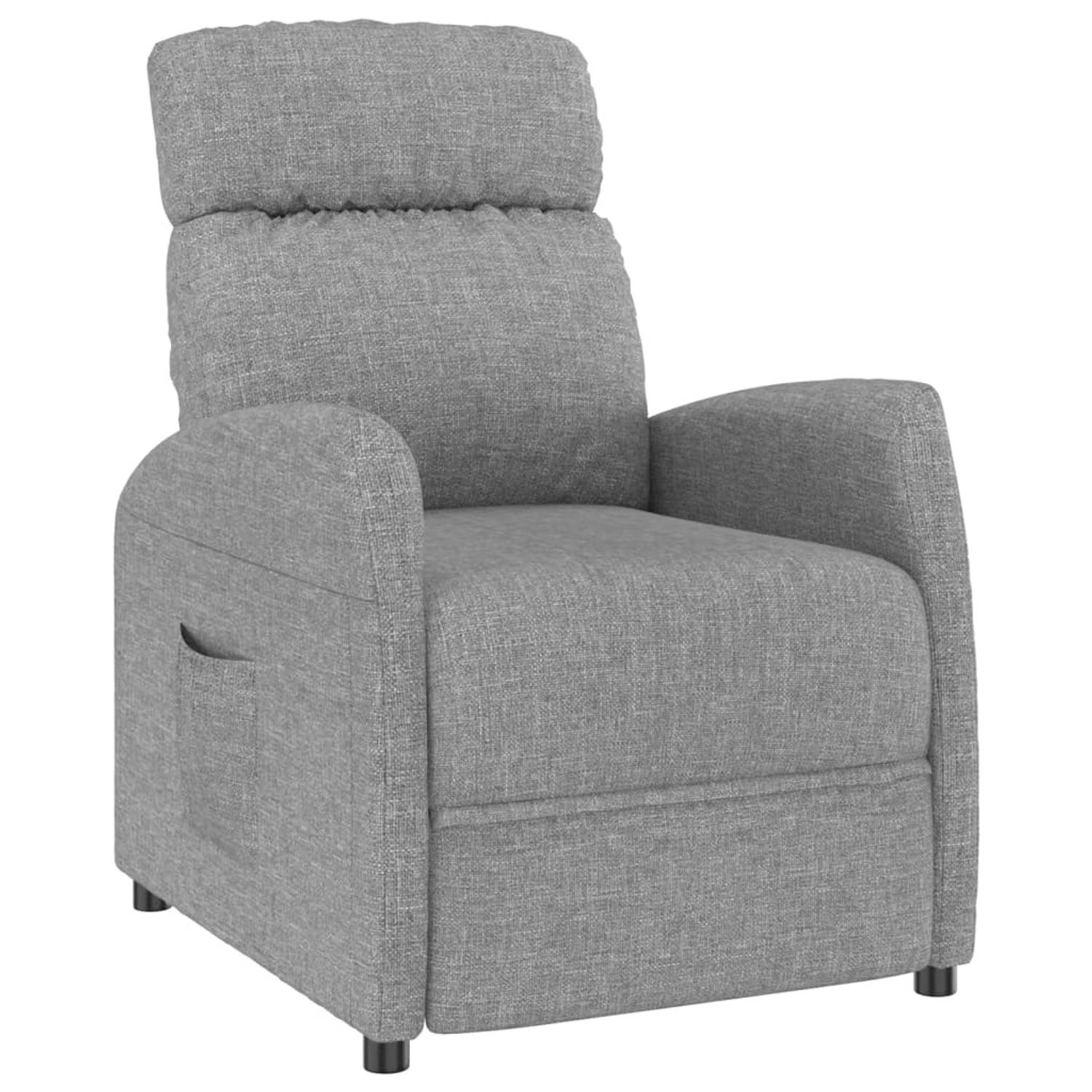 The Living Store Leunstoel stof lichtgrijs - Fauteuil