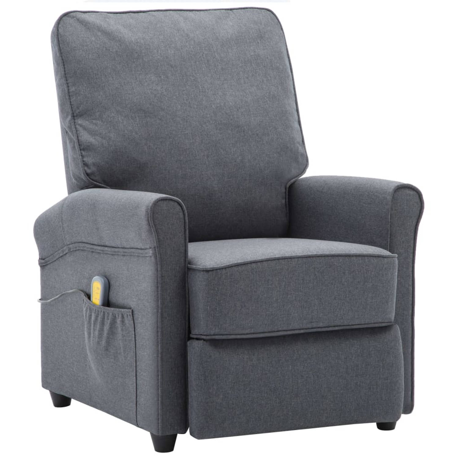 The Living Store Massagestoel stof donkergrijs - Fauteuil