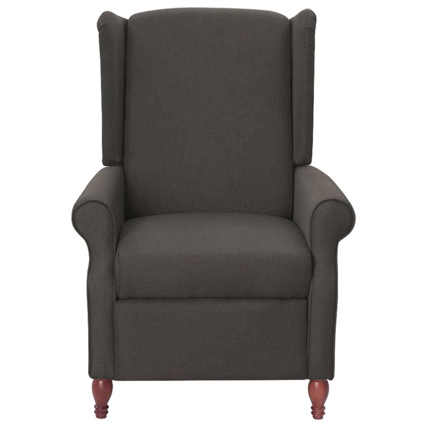 The Living Store Leunstoel stof donkergrijs - Fauteuil