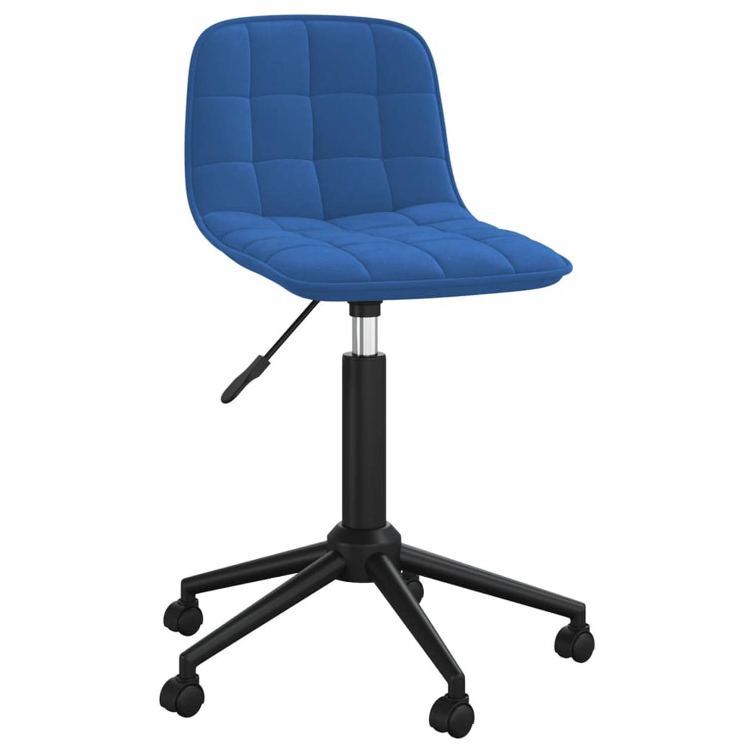 The Living Store Eetkamerstoelen draaibaar 4 st fluweel blauw - Eetkamerstoel