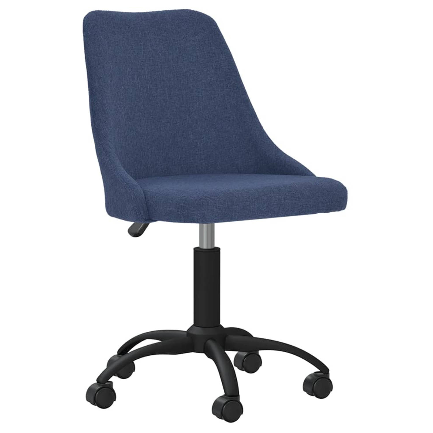 The Living Store Eetkamerstoelen draaibaar 4 st stof blauw - Eetkamerstoel