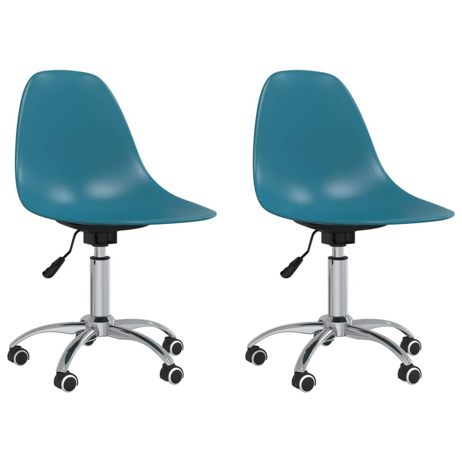 The Living Store Eetkamerstoelen draaibaar 2 st polypropeen turquoise - Eetkamerstoel