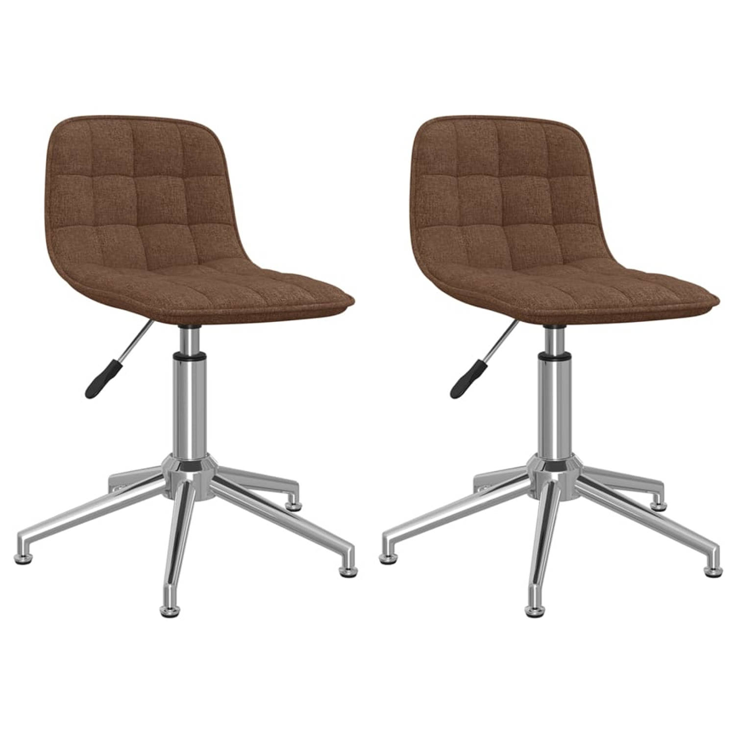 The Living Store Draaibare Eetkamerstoelen - Stof - Comfortabel en Duurzaam - Bruin - 42.5 x 45 x (68 - 82.5) cm