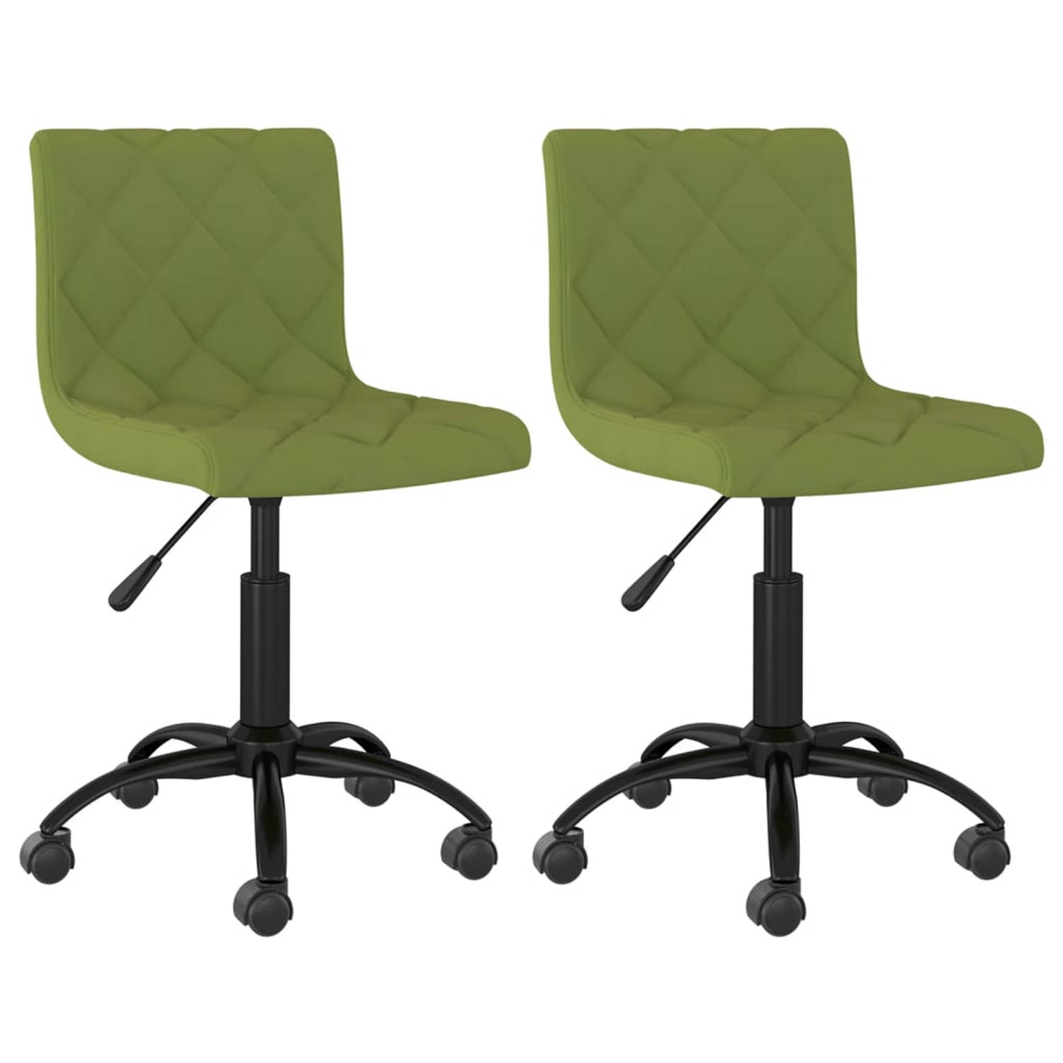 The Living Store Eetkamerstoelen Draaibaar Set van 2 - Lichtgroen - 40 x 43 x (76-87.5) cm - Fluweel