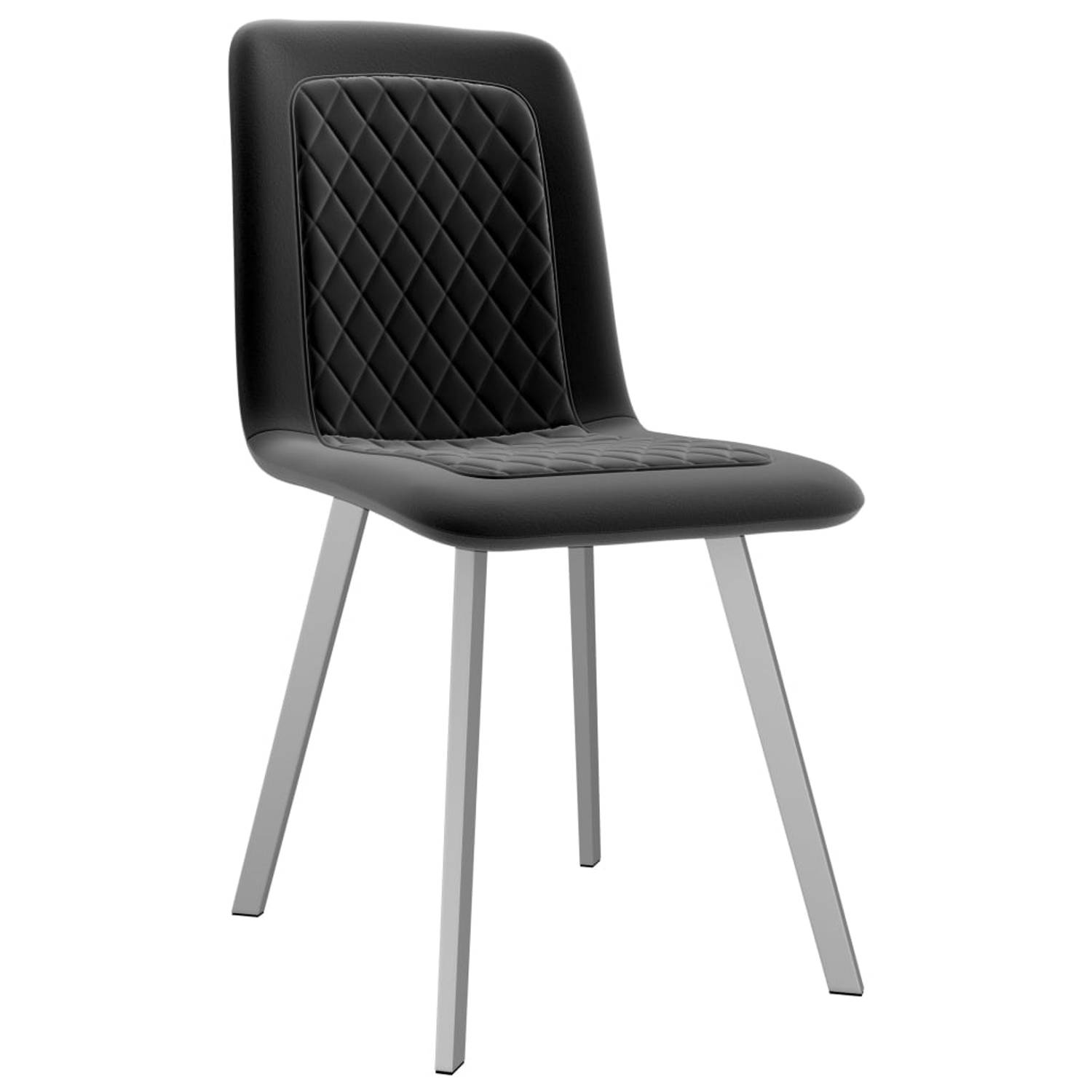 The Living Store Eetkamerstoelen - Set van 2 - Zwart - 45 x 57.5 x 90 cm - Fluweel