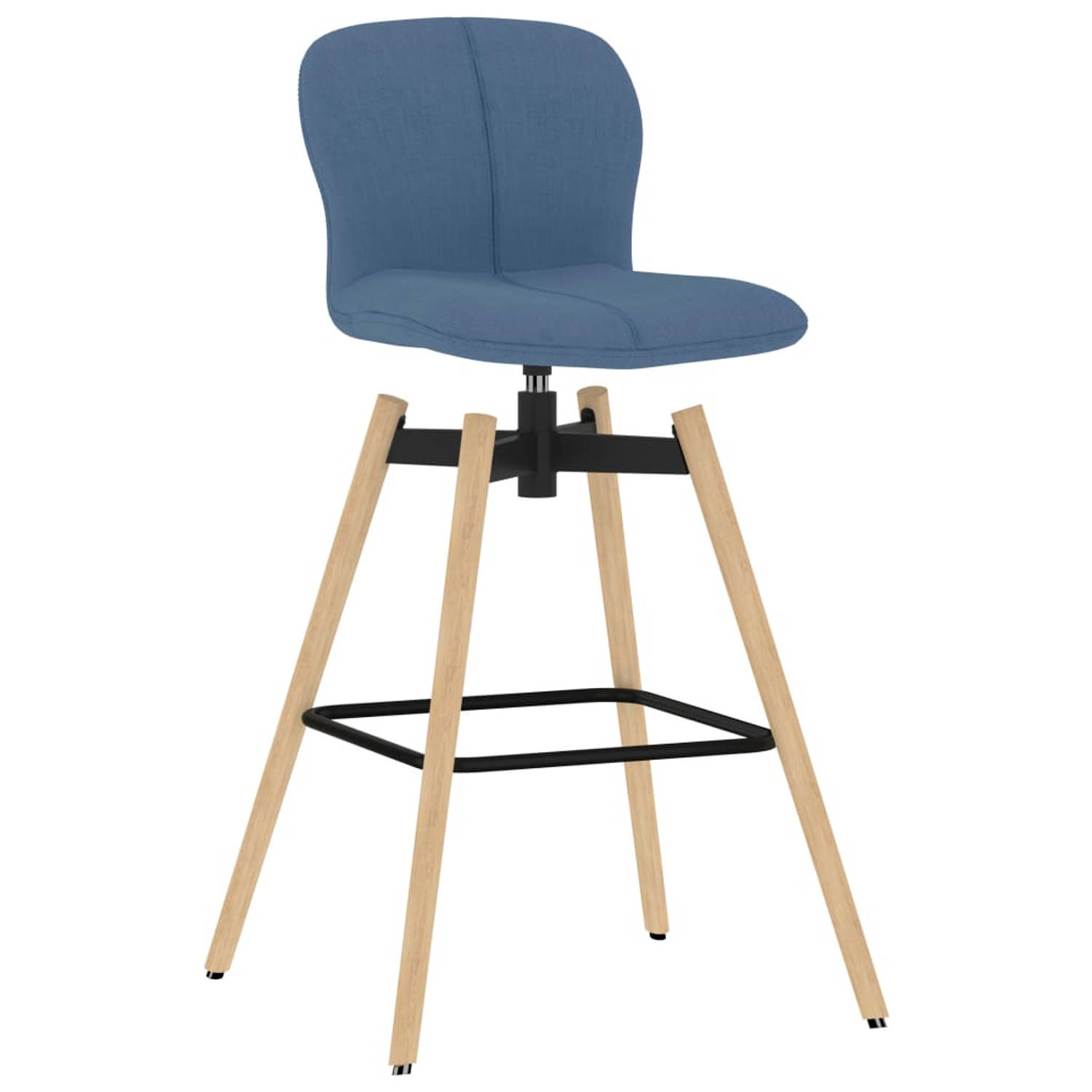 The Living Store Eetkamerstoelen 2 st draaibaar stof blauw - Eetkamerstoel