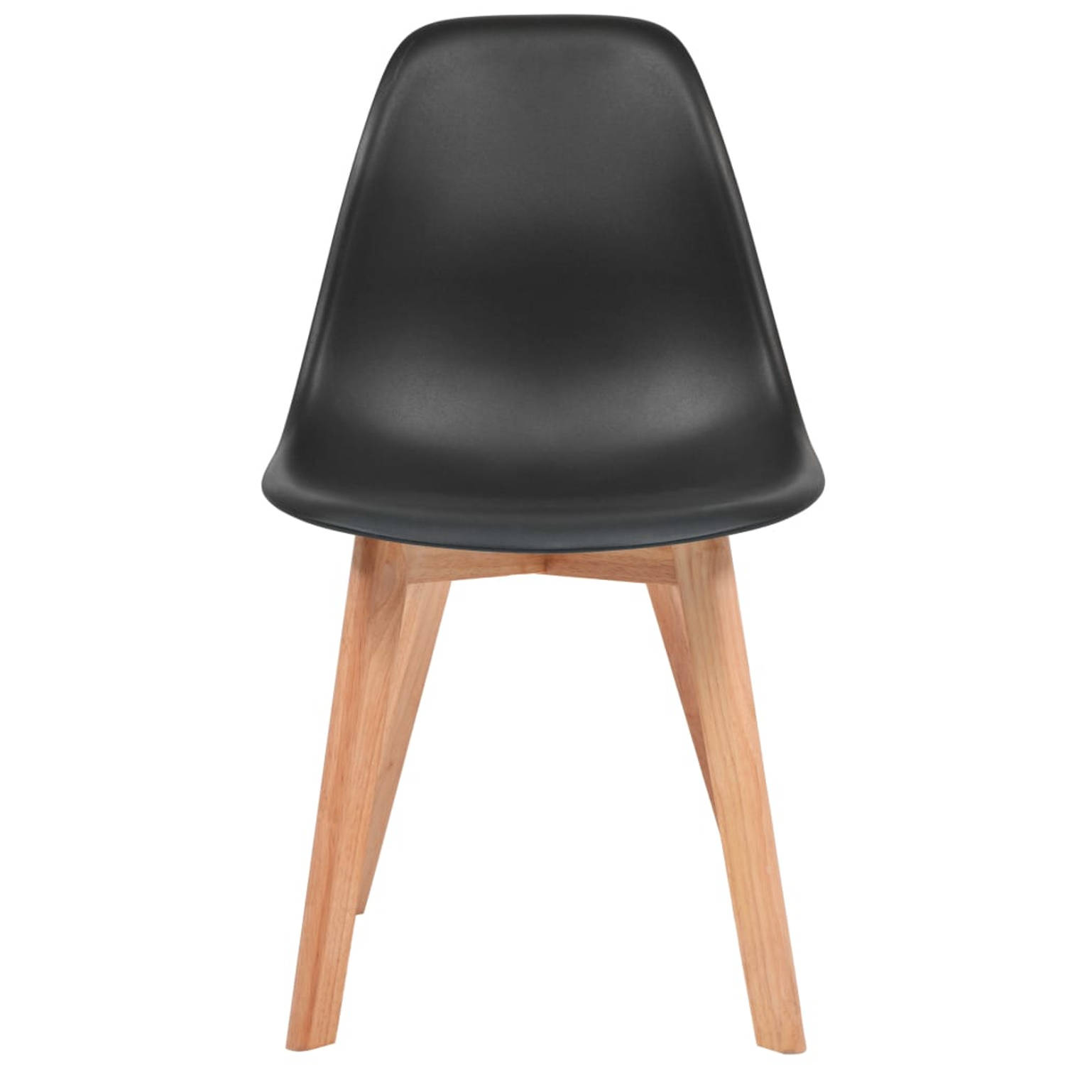 The Living Store eetkamerstoelen zwarte kunststof zitting 46.5 x 47.5 x 83 cm (B x D x H) set van 6