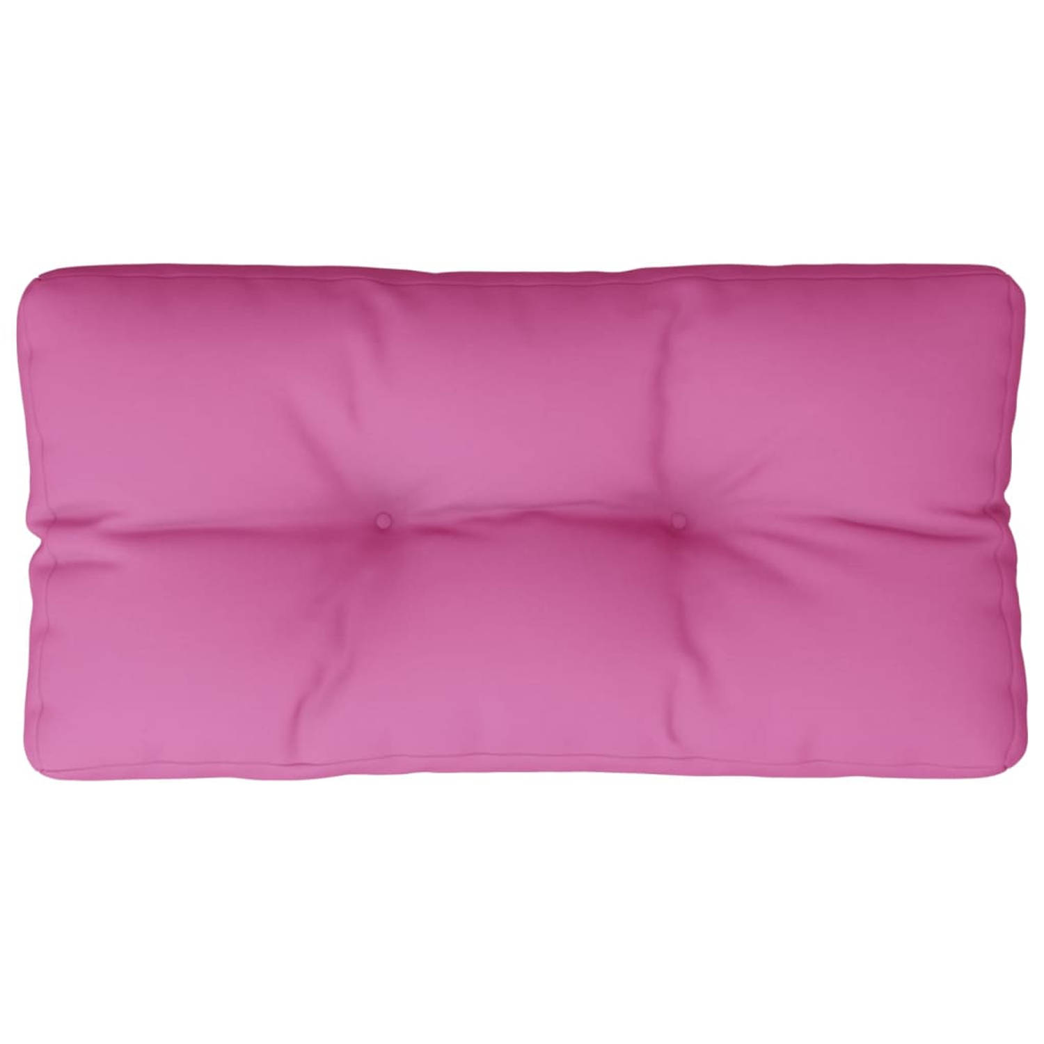 The Living Store Palletkussen - 80 x 40 x 12 cm - Roze - Waterafstotend - Polyester vulling