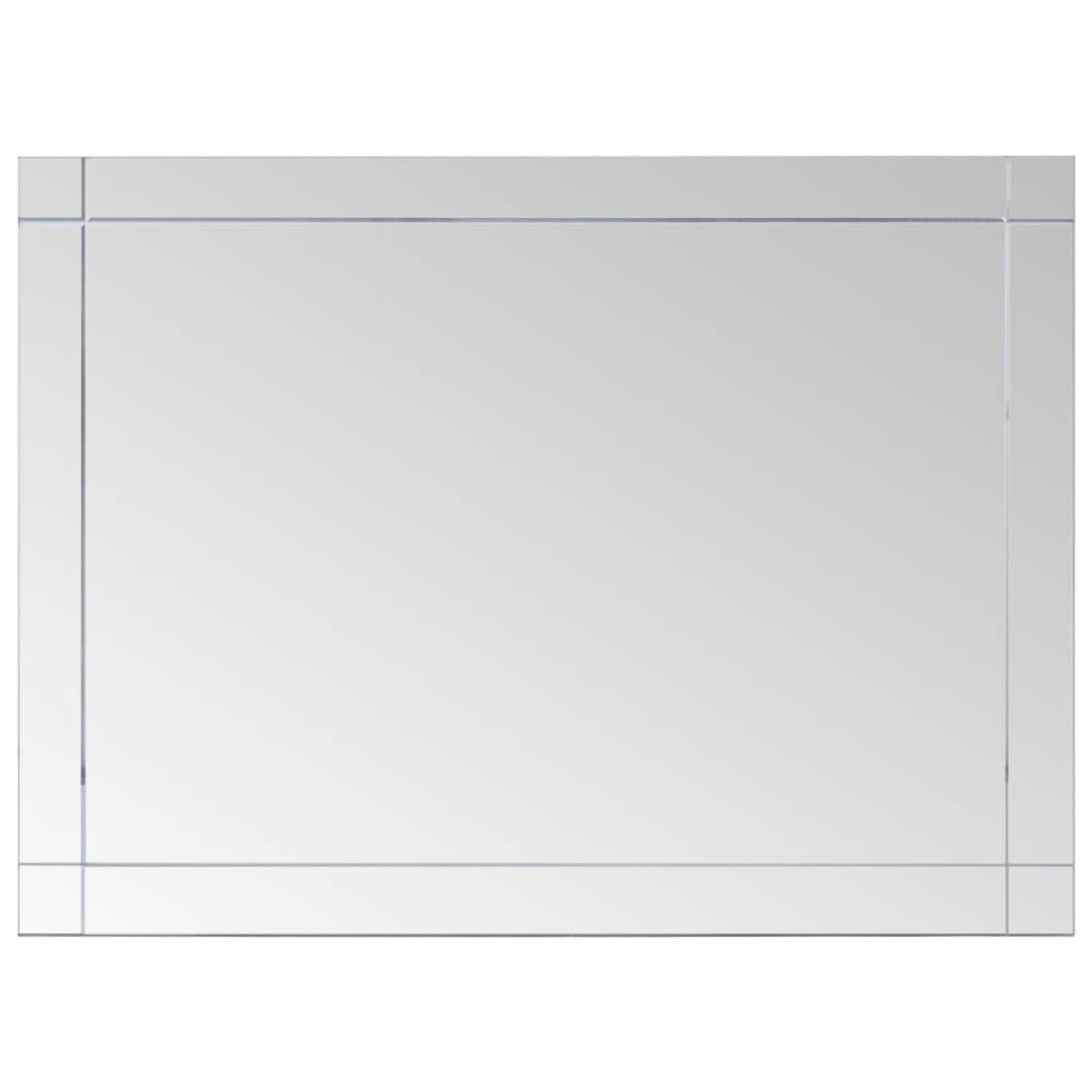 The Living Store Muurspiegel - Glas - 60 x 40 cm - Veilige rand - Strakke uitstraling