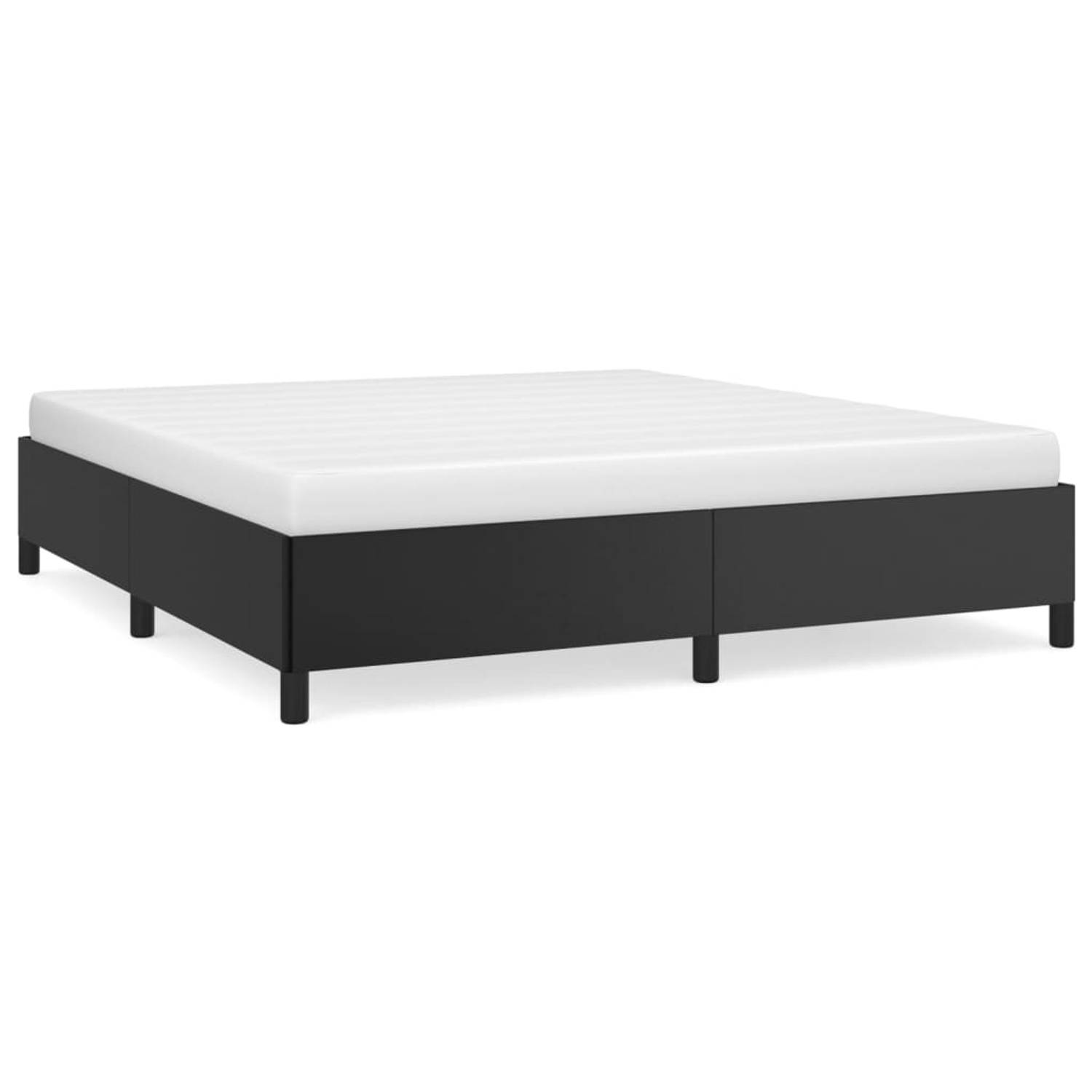 The Living Store Bedframe kunstleer zwart 160x200 cm - Bedframe - Bedframes - Bed - Slaapmeubel - Bedbodem - Ledikant - Tweepersoonsbed - Slaapbed - Bedden - Slaapmeubels - Slaapme