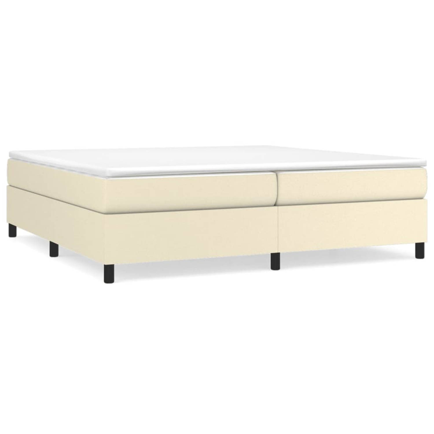 The Living Store Boxspring met matras kunstleer crèmekleurig 200x200 cm - Boxspring - Boxsprings - Bed - Slaapmeubel - Boxspringbed - Boxspring Bed - Tweepersoonsbed - Bed Met Matr