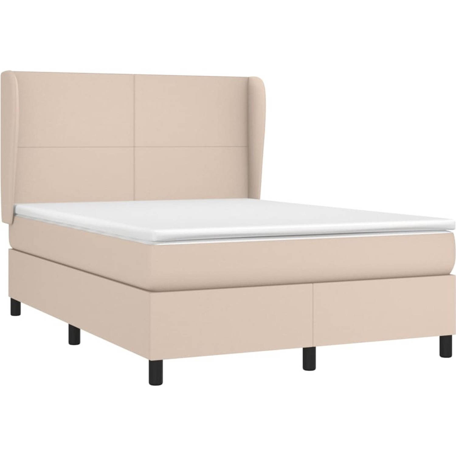 The Living Store Boxspringbed s - Bed - 203x147x118/128cm - Kunstleer - Pocketvering