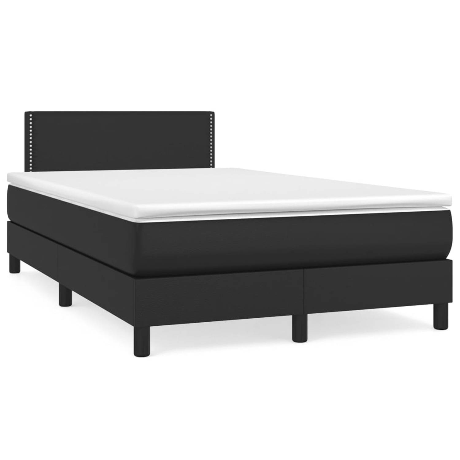 The Living Store Boxspring met matras kunstleer zwart 120x200 cm - Boxspring - Boxsprings - Bed - Slaapmeubel - Boxspringbed - Boxspring Bed - Tweepersoonsbed - Bed Met Matras - Be