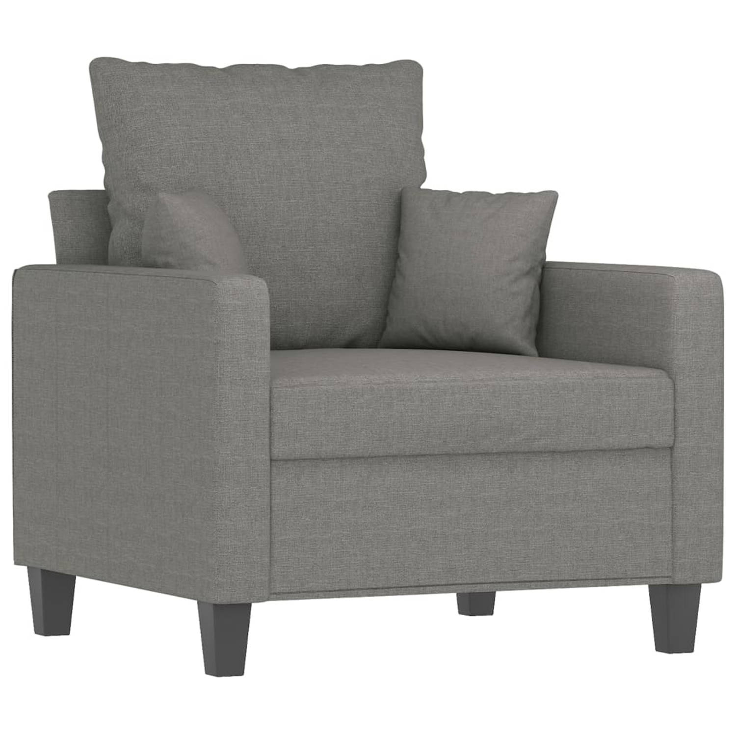The Living Store Fauteuil 60 cm stof donkergrijs - Fauteuil