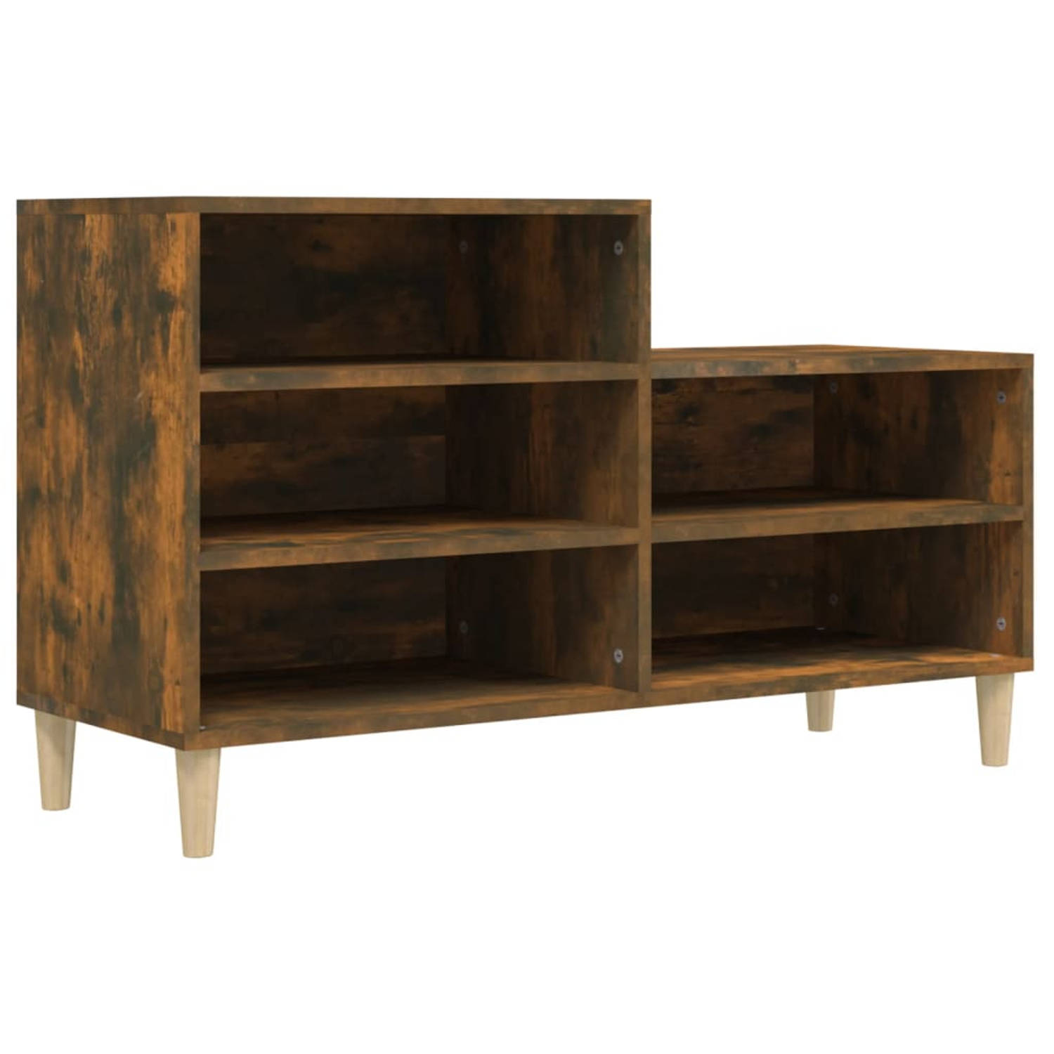 The Living Store Schoenenkast - Smoked Oak - 102 x 36 x 60 cm - Duurzaam bewerkt hout