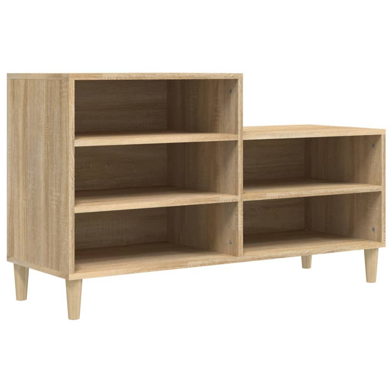 The Living Store Schoenenkast 102x36x60 cm bewerkt hout sonoma eikenkleurig - Schoenenkast