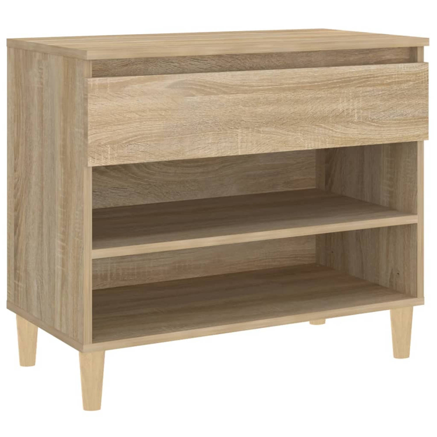 The Living Store Schoenenkast - Sonoma eiken - 70 x 36 x 60 cm - Stevig materiaal en voldoende opbergruimte