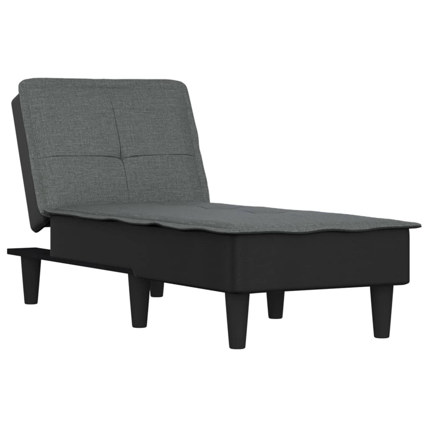 The Living Store Chaise longue stof donkergrijs - Chaise longue