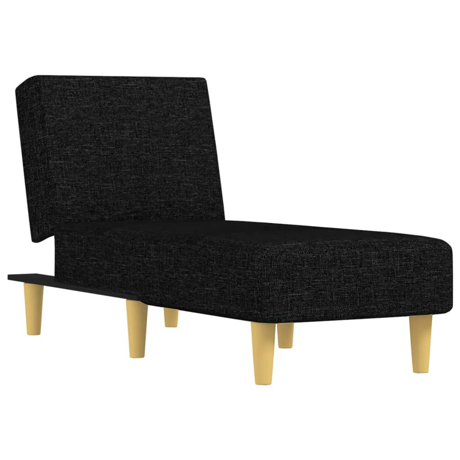 The Living Store Chaise longue stof zwart - Chaise longue