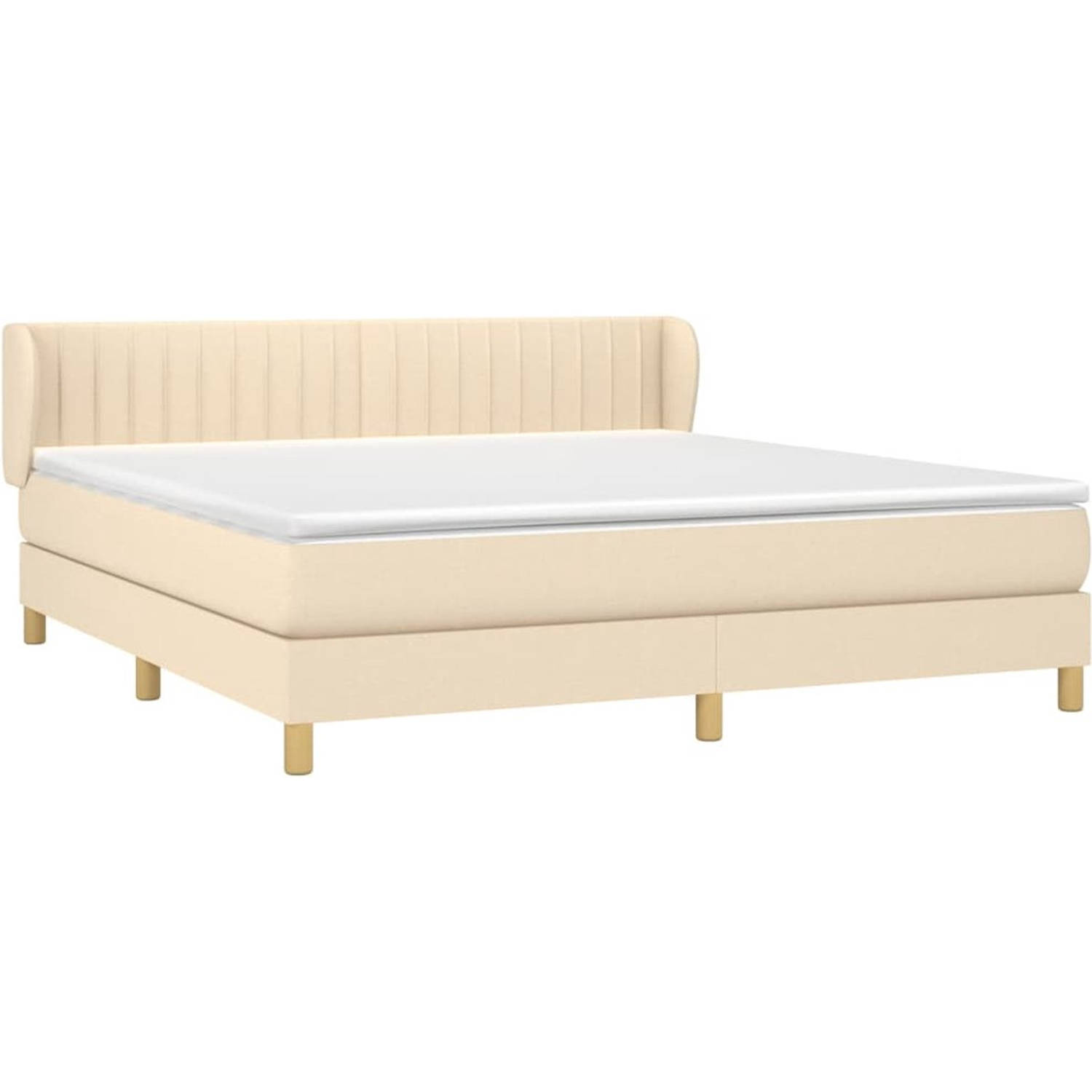 The Living Store Boxspringbed - Rustgevend - Bed - 180x200 - Crème