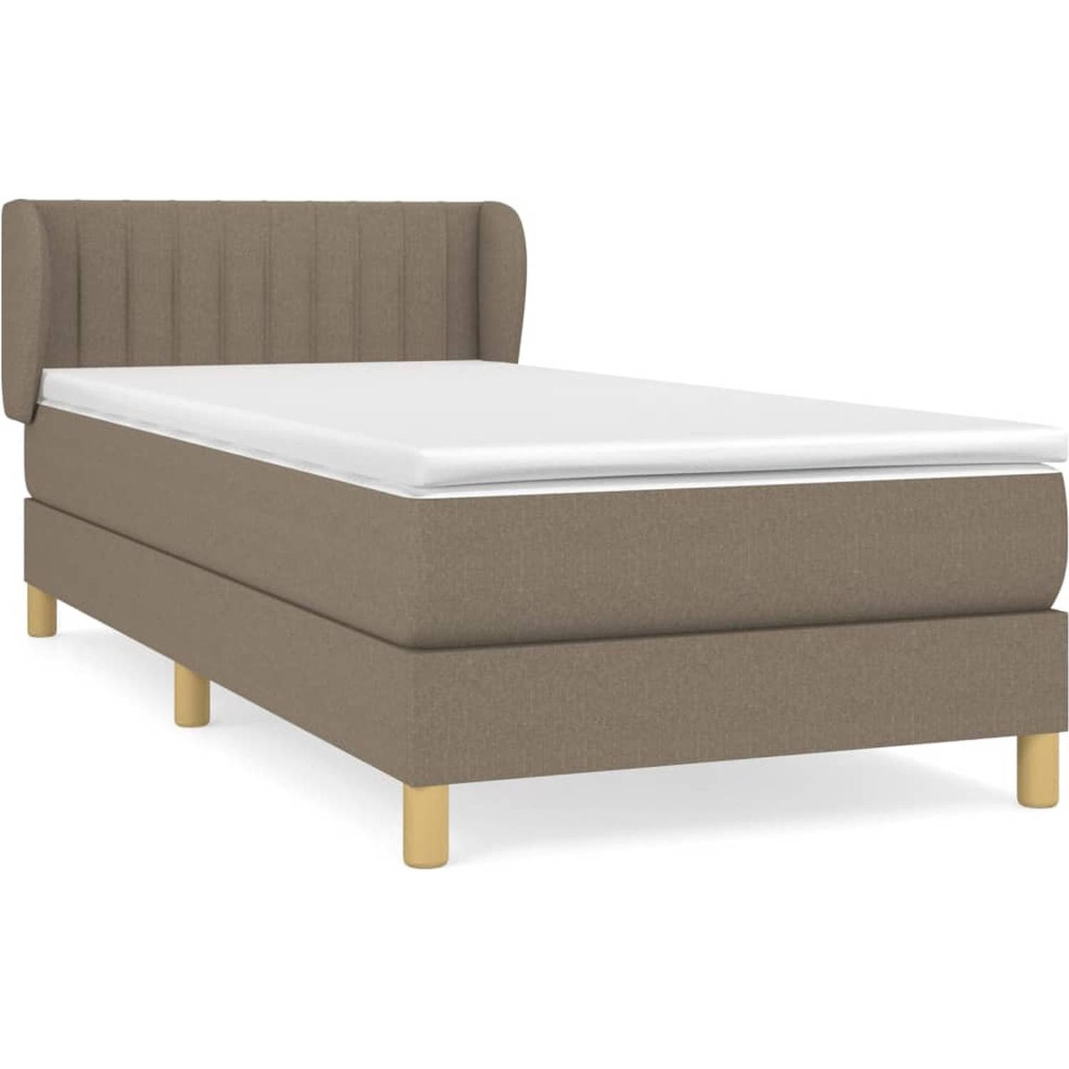 The Living Store Boxspringbed - Pocketvering - 90x190cm - Taupe - Duurzaam materiaal