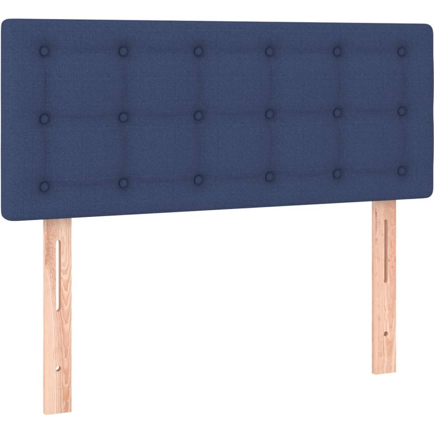 The Living Store Bed blauw - Boxspring 203x100x78/88cm - met verstelbaar hoofdbord en kleurrijke LED-verlichting