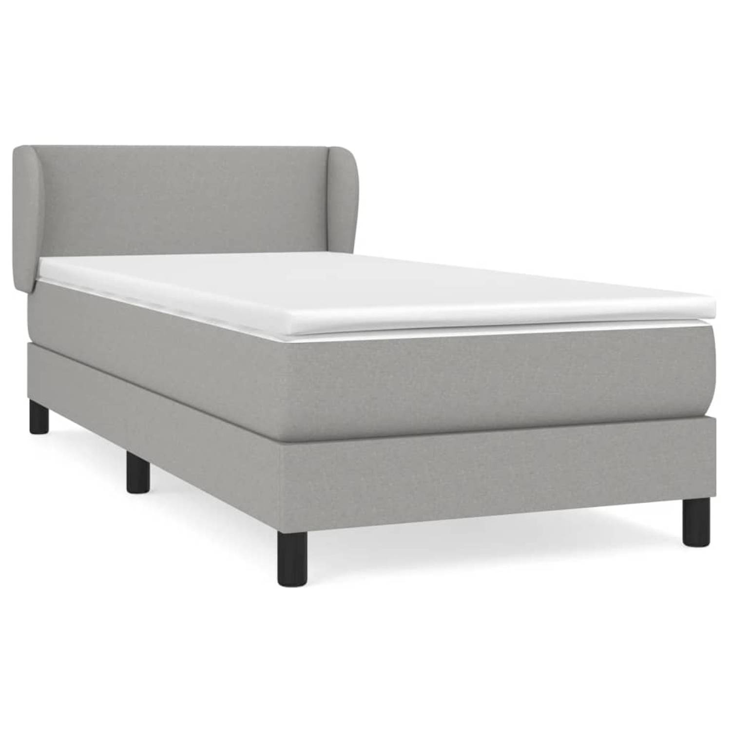 The Living Store Boxspring met matras stof lichtgrijs 80x200 cm - Boxspring - Boxsprings - Bed - Slaapmeubel - Boxspringbed - Boxspring Bed - Tweepersoonsbed - Bed Met Matras - Bed